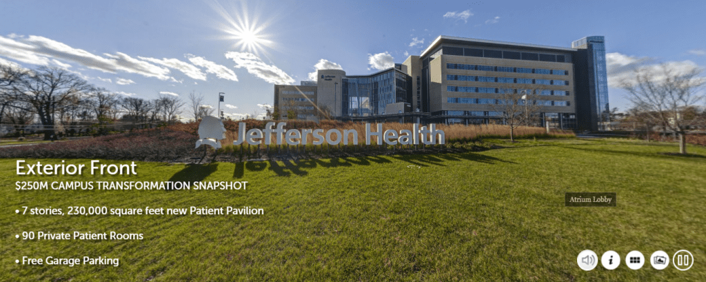 Photography of Jefferson Hospital Exterior by Virtualtech Design