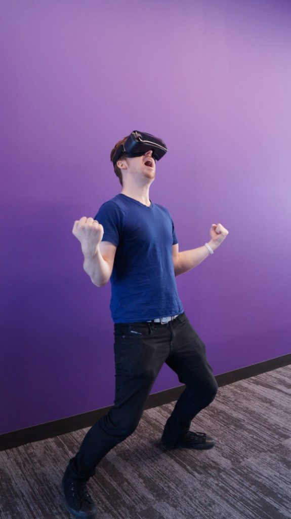 virtual tour being used by a person with a VR headset